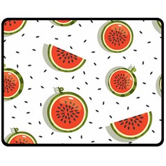 Seamless Background Pattern With Watermelon Slices Fleece Blanket (medium) by pakminggu