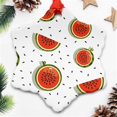 Seamless Background Pattern With Watermelon Slices Ornament (snowflake) by pakminggu