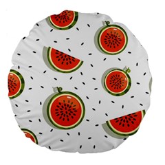 Seamless Background Pattern With Watermelon Slices Large 18  Premium Round Cushions by pakminggu