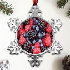 Berries-01 Metal Small Snowflake Ornament by nateshop