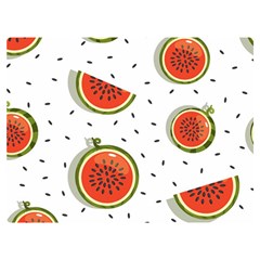 Seamless Background Pattern With Watermelon Slices Premium Plush Fleece Blanket (extra Small) by pakminggu