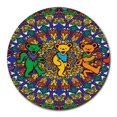 Dead Dancing Bears Grateful Dead Pattern Round Mousepad by Grandong