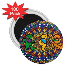 Dead Dancing Bears Grateful Dead Pattern 2 25  Magnets (100 Pack)  by Grandong