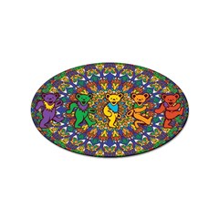 Dead Dancing Bears Grateful Dead Pattern Sticker (oval) by Grandong