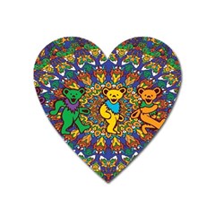 Dead Dancing Bears Grateful Dead Pattern Heart Magnet by Grandong