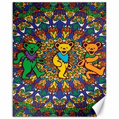 Dead Dancing Bears Grateful Dead Pattern Canvas 16  X 20  by Grandong