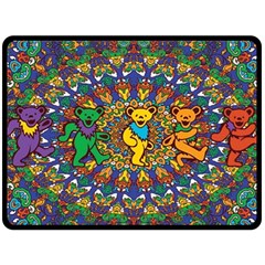 Dead Dancing Bears Grateful Dead Pattern Fleece Blanket (large) by Grandong