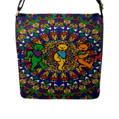 Dead Dancing Bears Grateful Dead Pattern Flap Closure Messenger Bag (l) by Grandong