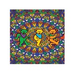 Dead Dancing Bears Grateful Dead Pattern Square Satin Scarf (30  x 30 ) Front