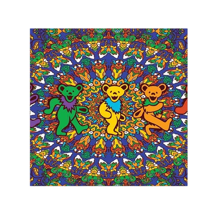 Dead Dancing Bears Grateful Dead Pattern Square Satin Scarf (30  x 30 )