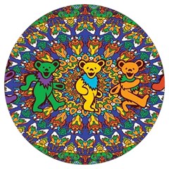 Dead Dancing Bears Grateful Dead Pattern Round Trivet