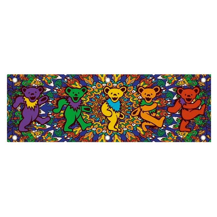 Dead Dancing Bears Grateful Dead Pattern Banner and Sign 6  x 2 