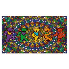 Dead Dancing Bears Grateful Dead Pattern Banner And Sign 7  X 4  by Grandong