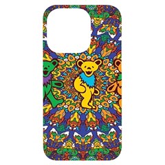 Dead Dancing Bears Grateful Dead Pattern Iphone 14 Pro Black Uv Print Case by Grandong