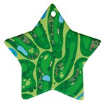 Golf Course Par Golf Course Green Ornament (Star) Front