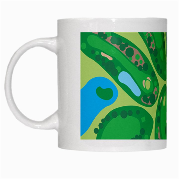 Golf Course Par Golf Course Green White Mug