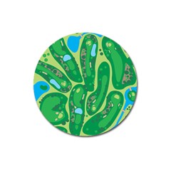 Golf Course Par Golf Course Green Magnet 3  (round) by Cowasu