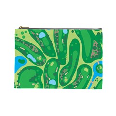 Golf Course Par Golf Course Green Cosmetic Bag (large) by Cowasu