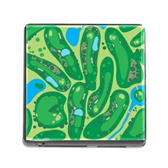 Golf Course Par Golf Course Green Memory Card Reader (square 5 Slot) by Cowasu