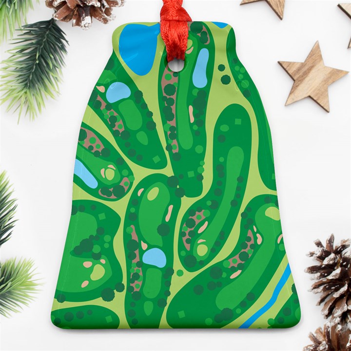 Golf Course Par Golf Course Green Ornament (Bell)