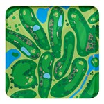 Golf Course Par Golf Course Green Square Glass Fridge Magnet (4 pack) Front