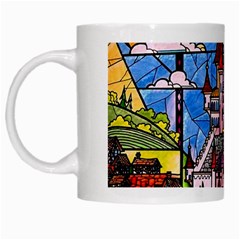 Beauty Stained Glass Castle Building White Mug by Cowasu