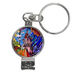 Beauty Stained Glass Castle Building Nail Clippers Key Chain by Cowasu