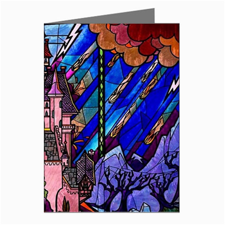 Beauty Stained Glass Castle Building Greeting Cards (Pkg of 8)