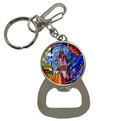 Beauty Stained Glass Castle Building Bottle Opener Key Chain by Cowasu