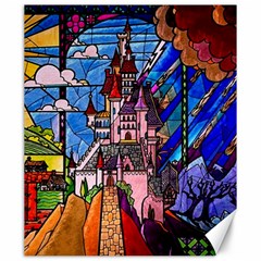 Beauty Stained Glass Castle Building Canvas 20  X 24  by Cowasu