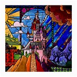 Beauty Stained Glass Castle Building Medium Glasses Cloth Front