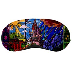 Beauty Stained Glass Castle Building Sleep Mask by Cowasu