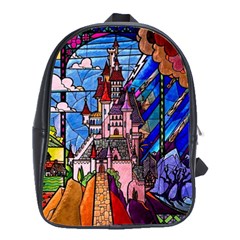 Beauty Stained Glass Castle Building School Bag (large) by Cowasu