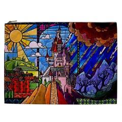 Beauty Stained Glass Castle Building Cosmetic Bag (xxl) by Cowasu