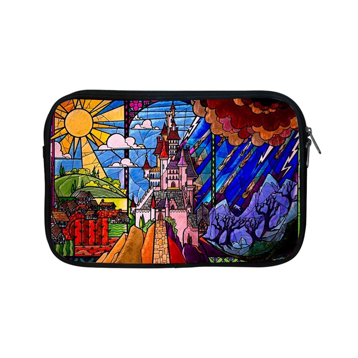 Beauty Stained Glass Castle Building Apple iPad Mini Zipper Cases