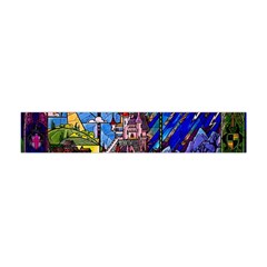 Beauty Stained Glass Castle Building Premium Plush Fleece Scarf (mini) by Cowasu