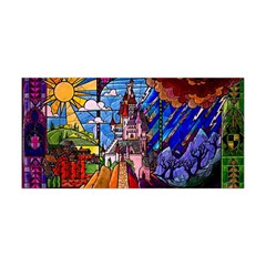 Beauty Stained Glass Castle Building Yoga Headband by Cowasu