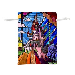 Beauty Stained Glass Castle Building Lightweight Drawstring Pouch (l) by Cowasu