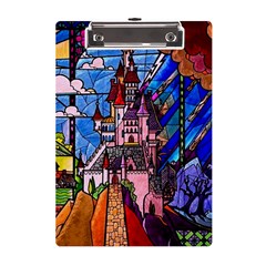 Beauty Stained Glass Castle Building A5 Acrylic Clipboard by Cowasu