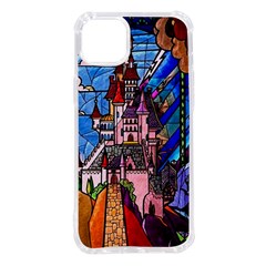 Beauty Stained Glass Castle Building Iphone 14 Plus Tpu Uv Print Case by Cowasu