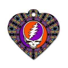 Gratefuldead Grateful Dead Pattern Dog Tag Heart (two Sides) by Cowasu