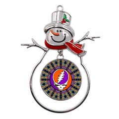 Gratefuldead Grateful Dead Pattern Metal Snowman Ornament by Cowasu