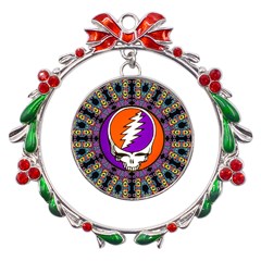 Gratefuldead Grateful Dead Pattern Metal X mas Wreath Ribbon Ornament by Cowasu