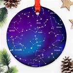 Realistic Night Sky With Constellations Ornament (Round) Front