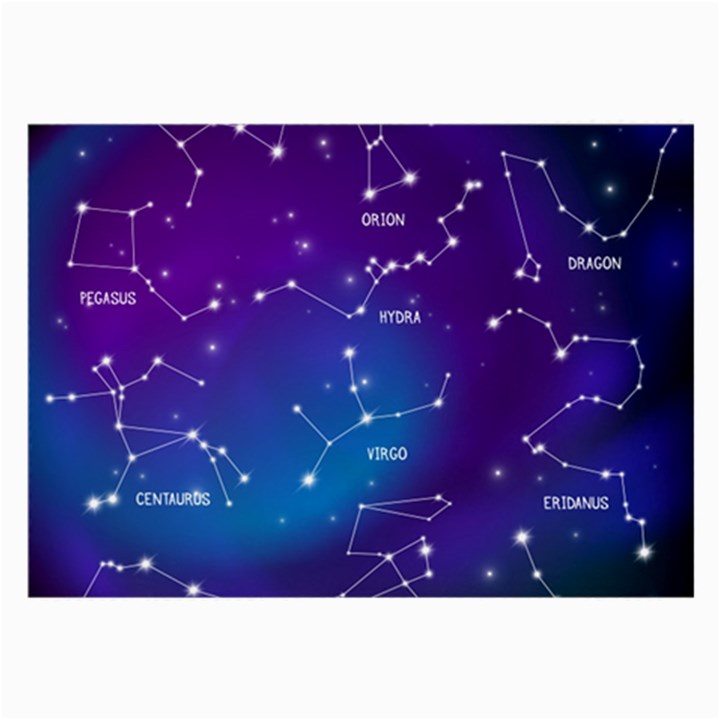 Realistic Night Sky With Constellations Large Glasses Cloth