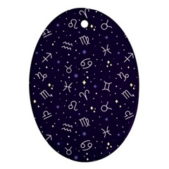 Vector Seamless Dark Zodiac Sign Star Symbol Pattern Ornament (oval) by Bedest