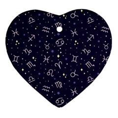 Vector Seamless Dark Zodiac Sign Star Symbol Pattern Ornament (heart) by Bedest