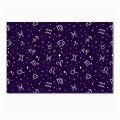 Vector Seamless Dark Zodiac Sign Star Symbol Pattern Postcards 5  X 7  (pkg Of 10) by Bedest