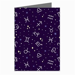 Vector Seamless Dark Zodiac Sign Star Symbol Pattern Greeting Cards (pkg Of 8)