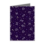 Vector Seamless Dark Zodiac Sign Star Symbol Pattern Mini Greeting Card Left